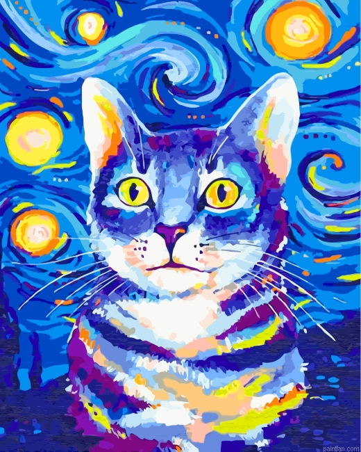 Starry Night Cat Paint By Number.png