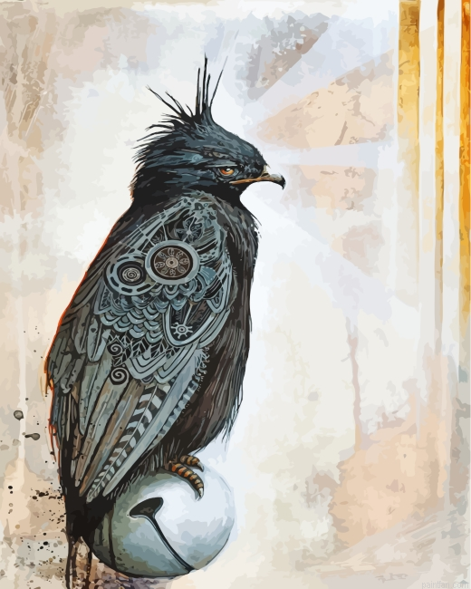 Steampunk Black Bird Art Paint By Number.png
