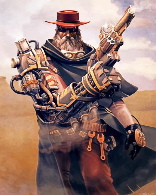 Steampunk Cowboy Paint By Number.png