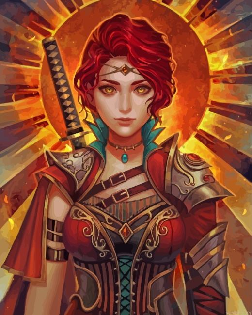 Steampunk Fire Girl Paint By Number.png
