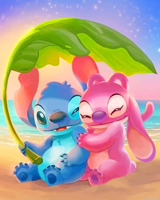 Stitch And His Cute Wifey New Paint By Numbers.png