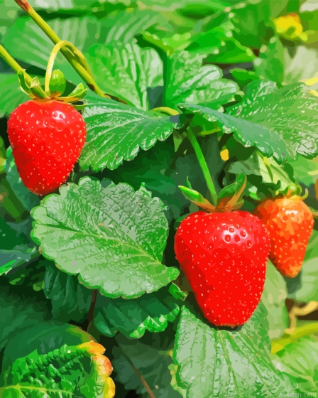 Strawberry Green Plant Paint By Numbers.png