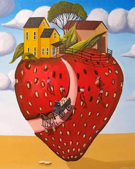 Strawberry House Paint By Number.png