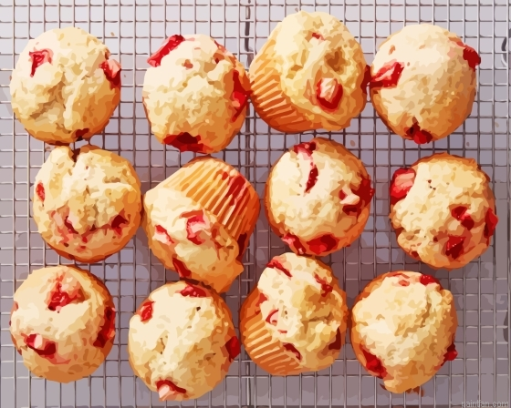 Strawberry Muffins Paint By Numbers.png