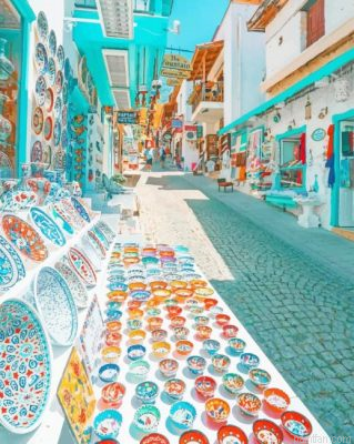 Street Market Kalkan Antalya Turkey Paint By Number.png