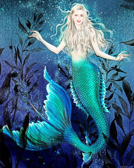 Stunning Mermaid Smiling New Paint By Numbers.png