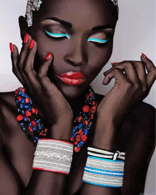 Stylish Black Woman Paint By Number.png