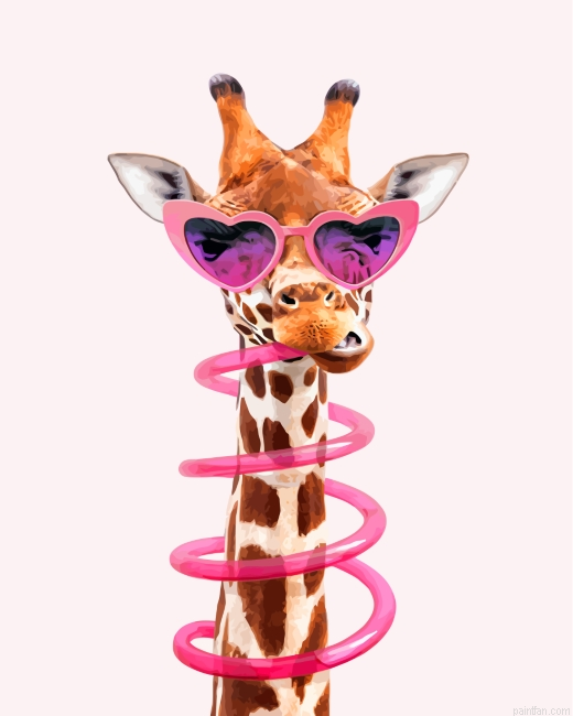 Stylish Giraffe Paint By Number.png