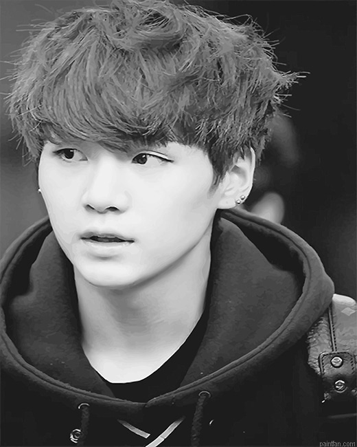 Suga Bts Black And White New Paint By Numbers.png