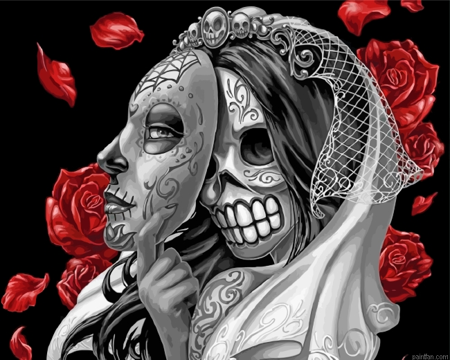 Sugar Skull Bride Paint By Number.png