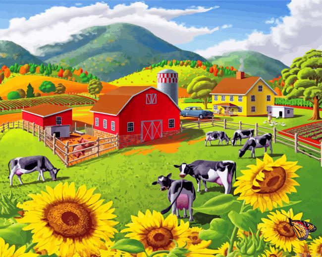 Sunflowers Farm Paint By Number.png