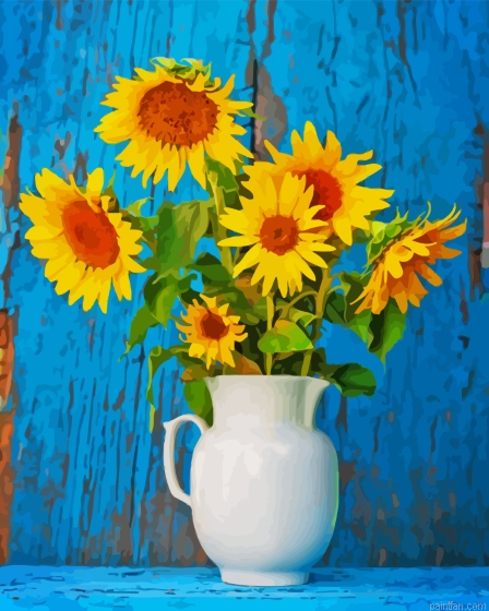 Sunflowers Vase Art Paint By Numbers.png