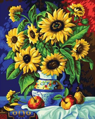 Sunflowers On Vase Paint By Numbers.png