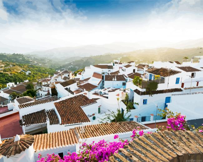 Sunrise At Frigiliana Paint By Numbers.png