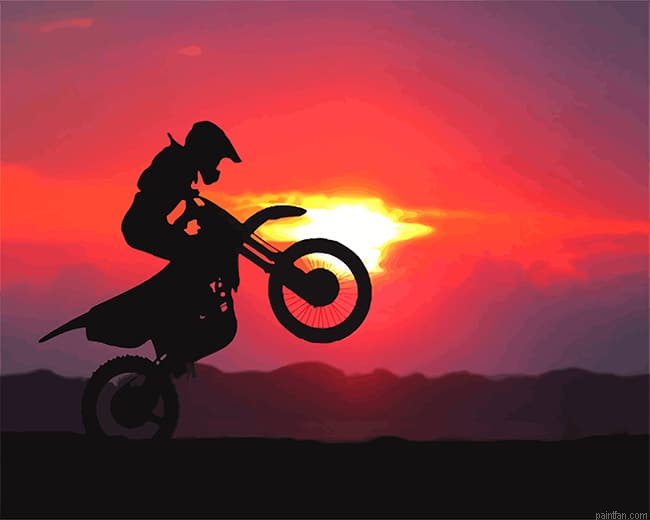 Sunrise Motorcycle Silhouette New Paint By Numbers.png