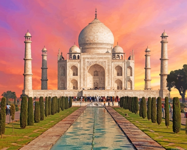 Sunrise Taj Mahal Agra New Paint By Numbers.png