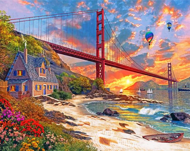 Sunset At Golden Gate Paint By Numbers.png