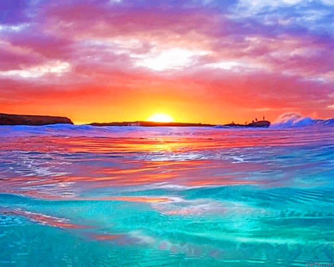 Sunset By The Ocean Seascape Paint By Numbers.png