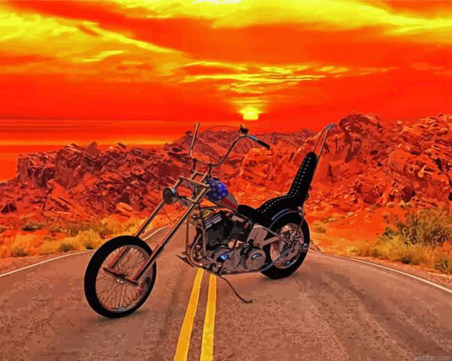 Sunset Motorbike Paint By Numbers.png
