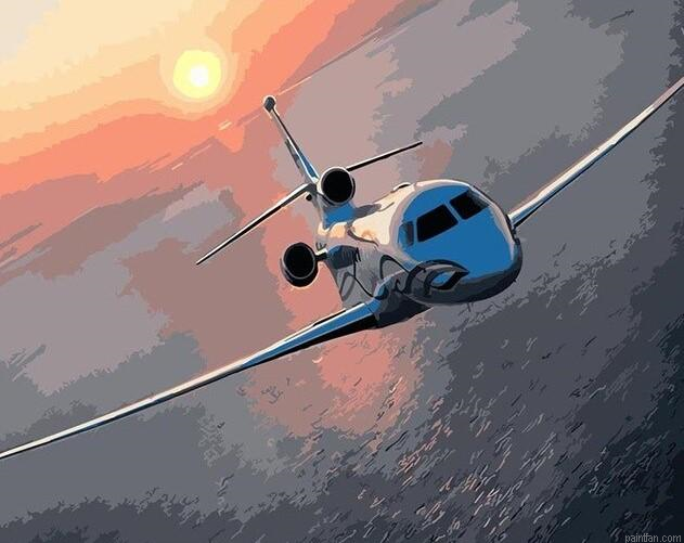 Sunset Plane Paint By Numbers.png