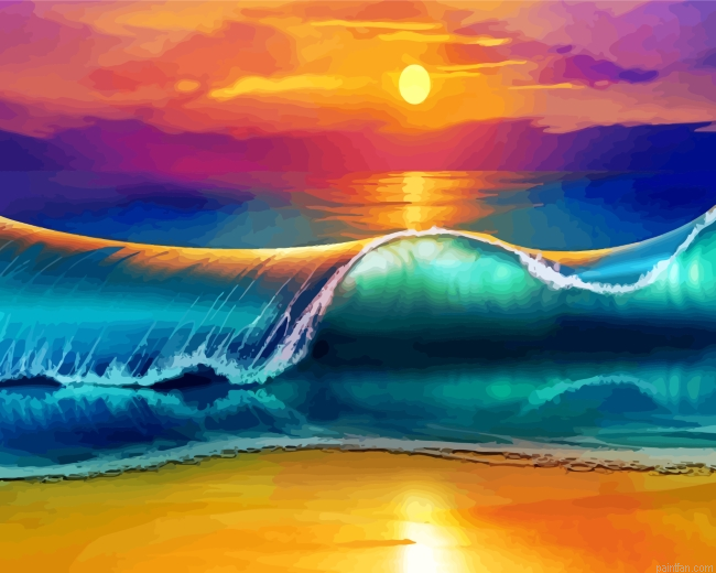 Sunset Waves Paint By Number.png