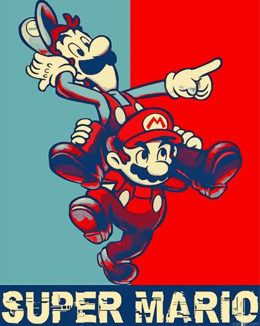 Super Mario Illustration Paint By Number.png