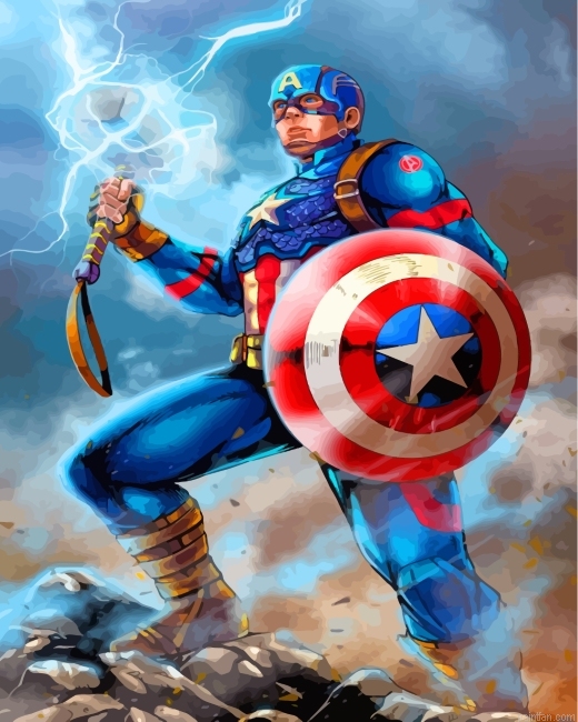 Superhero Captain America Paint By Number.png