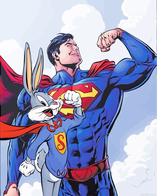 Superman And Bugs Bunny Paint By Number.png
