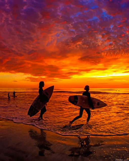 Surfers In The Beach Paint By Number.png