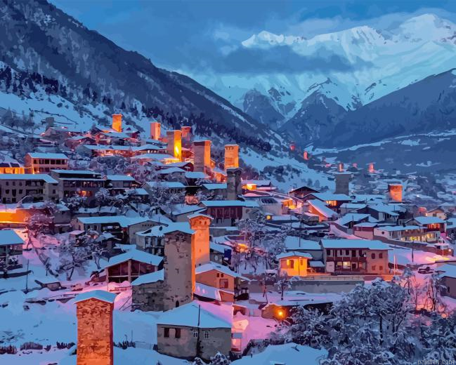 Svaneti Houses Paint By Numbers.png