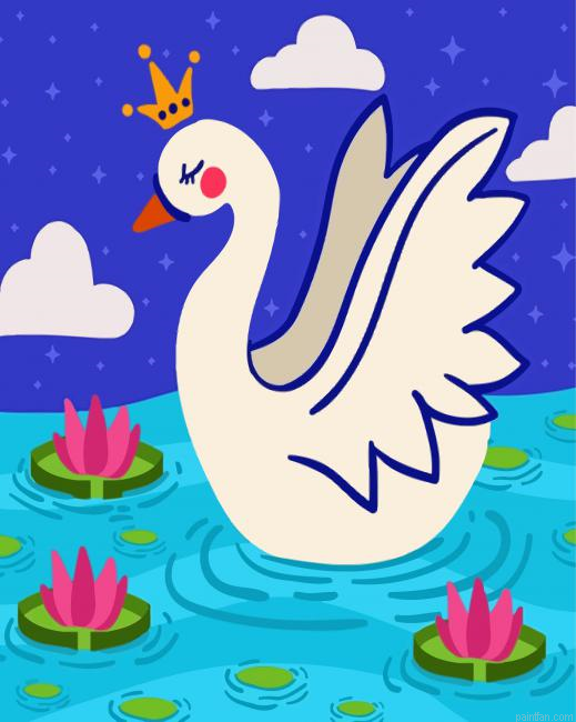 Swan With Crown Paint By Numbers.png