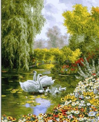 Swans In Pond Paint By Numbers.png