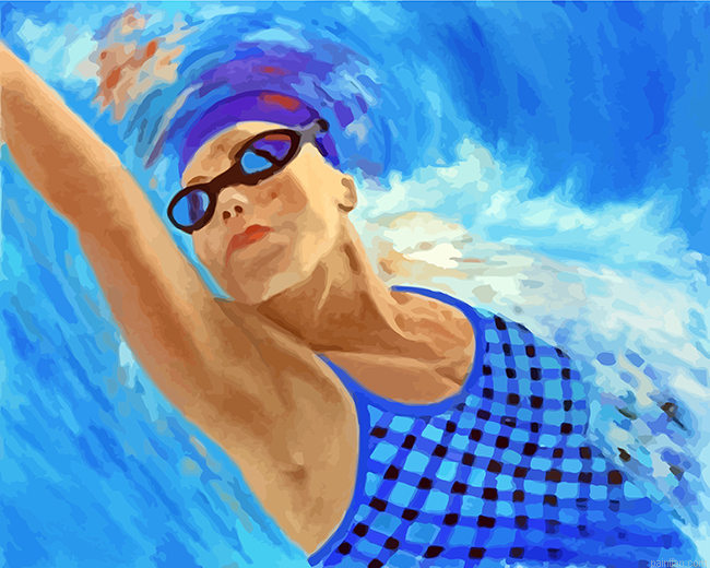 Swimmer Woman Paint By Numbers.png