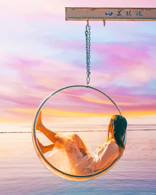 Swinging Girl In Beach New Paint By Numbers.png