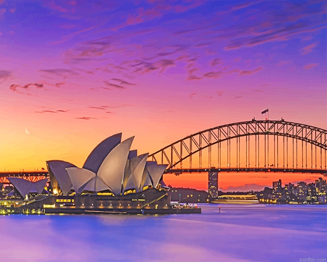 Sydney Opera House Sunset New Paint By Numbers.png