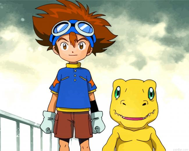 Tai Kamiya And Agumon Characters Paint By Number.png