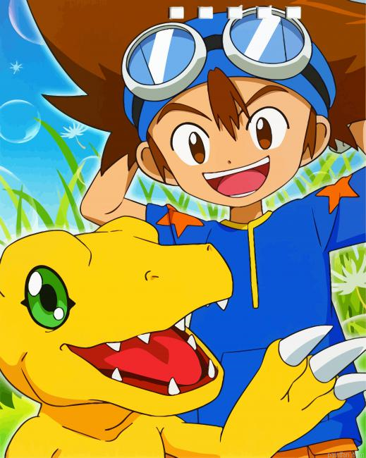Tai Kamiya And Agumon Paint By Number.png
