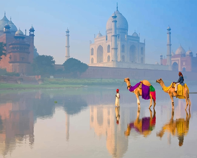Taj Mahal India Landscape New Paint By Numbers.png