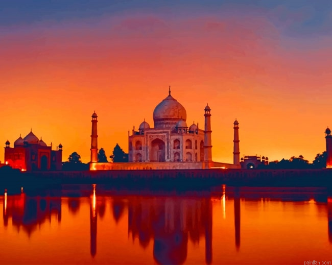 Taj Mahal India Sunset New Paint By Numbers.png