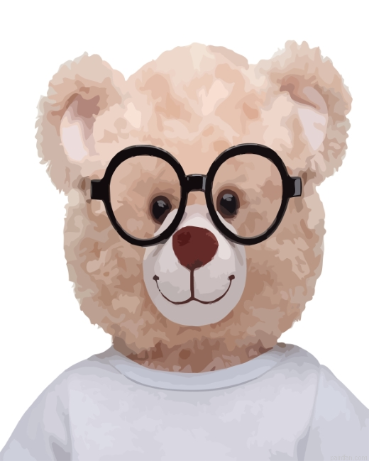 Teddy Bear With Glasses Paint By Number.png