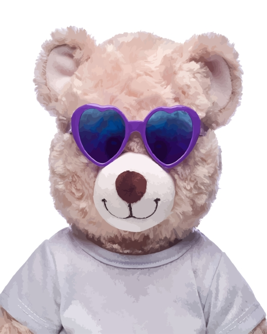 Teddy Bear With Sunglasses Paint By Number.png