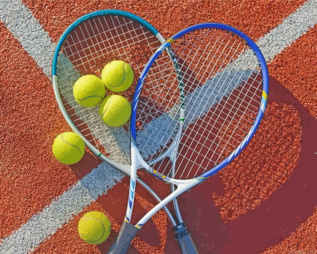 Tennis Rackets And Balls Paint By Number.png