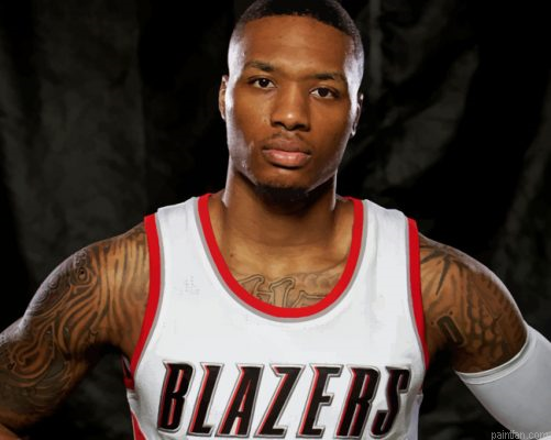The Basketball Player Damian Lillard Paint By Number.png