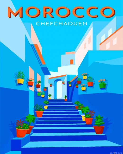 The Blue City Morocco Paint By Number.png