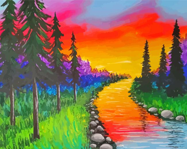 The Colorful River Paint By Numbers.png