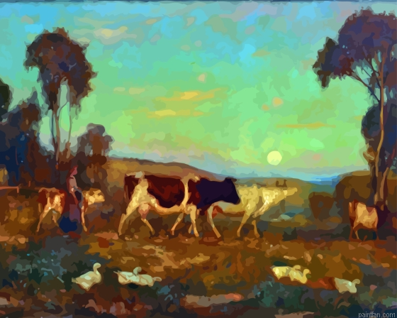 The Coming Home By Hans Heysen Paint By Numbers.png