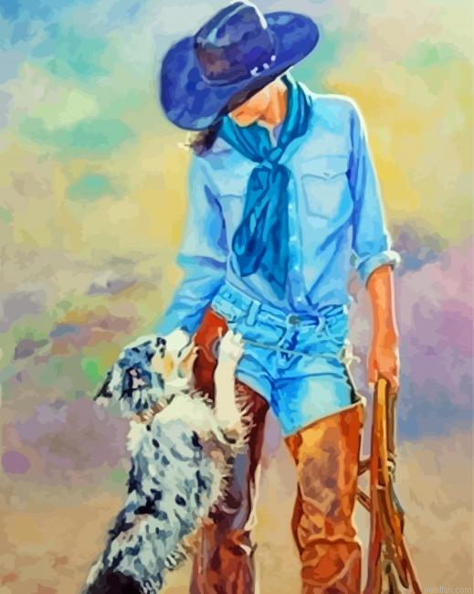 The Cowboy And Dog Paint By Numbers.png