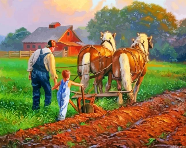 The Farm By Norman Rockwell Paint By Number.png