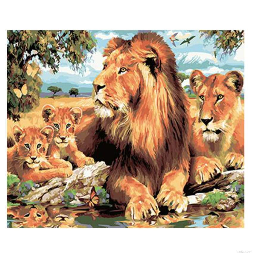 The Lion Family Paint By Numbers.png