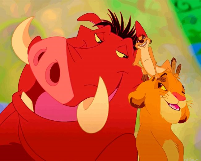 The Lion King Timon And Pumbaa Paint By Number.png